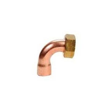 CURVA RAME A SALDARE 90° CON DADO FOLLE A SEDE PIANA Ø 22 F X 3/4" F 5002G