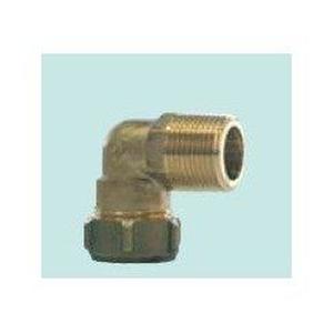 RACCORDO A STRINGERE IN OTTONE CURVO FILETTO CONICO M 1/2" X Ø 12 ACQUA/GAS 402 TA