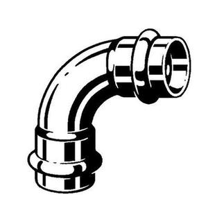 CURVA ACCIAIO INOX PRESSARE 90° Ø 15 MM. FF PS5002