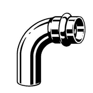CURVA ACCIAIO INOX PRESSARE 90° Ø 15 MM. MF PS5001