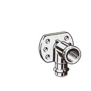 GOMITO 90° ACCIAIO INOX A PRESSARE CON FLANGIA A DUE FORI DI FISSAGGIO Ø 15 MM. F X 1/2" F PS4471G
