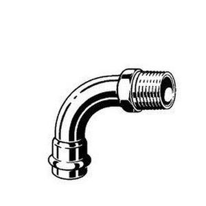 CURVA ACCIAIO CARBONIO A PRESSARE 90° Ø 15 MM. F X 1/2" M PC4001G