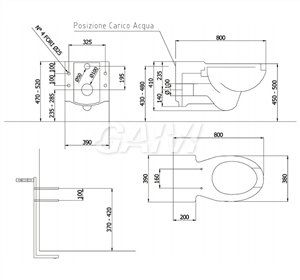 Accessori Bagno Disabili Thermomat.Vaso Disabili Sospeso Allungato Thermomat 470 V