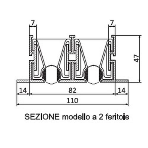 DIFFUSORE LINEARE CON UGELLI 1000X2 RAL9010 Foto 2