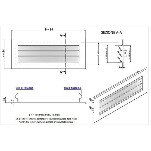 GRIGLIA IN PVC MISURA FORO 300X300 RAL9010 Foto 2