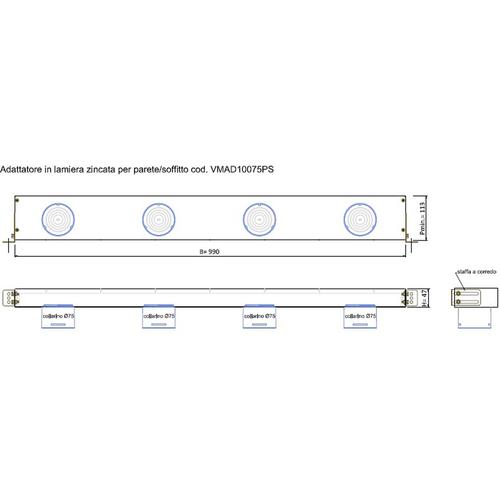 ADATTATORE LAMIERA 1000X55X100 X DIFFUSORE 1F Foto 3