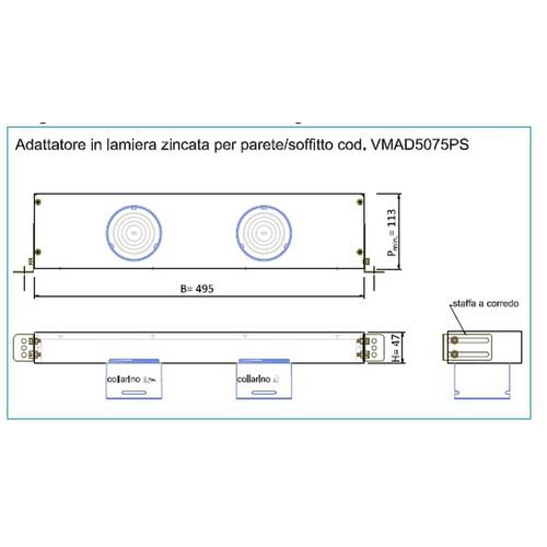 ADATTATORE 500X55 2X90 X DL/FLAT/FOR E STAFFE Foto 2