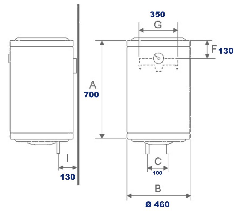 So80 scaldabagno elettrico destra orizzontale lt 80 5/a BANDINI SPA -  SE0080C5ODX