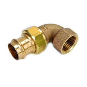BOCCHETTONE CURVO BRONZO PRESSARE FF Ø 15 MM. X 1/2" P4096 G