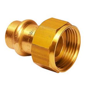 CODOLO RAME A PRESSARE CON DADO FOLLE A SEDE PIANA Ø 42 MM. F X 1 3/4" F P4355