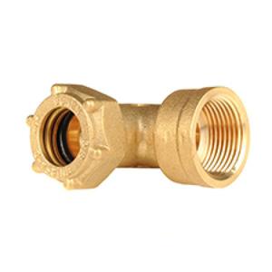 GOMITO 90° A COMPRESSIONE IN OTTONE TENUTA O-RING Ø 10 MM. X 3/8" F IG403
