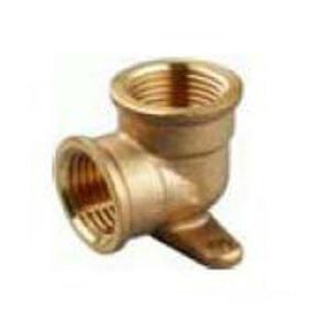 GOMITO 90° OTTONE FILETTATO FF 1/2 CON FLANGIA A 2 FORI DI FISSAGGIO 8471