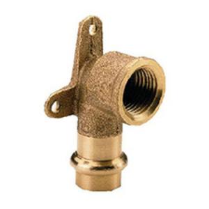 GOMITO BRONZO A PRESSARE 90° FLANGIA DI FISSAGGIO A TRE FORI Ø 22 MM. F X 3/4" F GAS PG4471 G