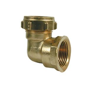 RACCORDO A STRINGERE IN OTTONE CURVO F 1/2" XØ 10 ACQUA/GAS 403