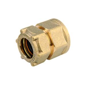 RACCORDO DIRITTO A COMPRESSIONE IN OTTONE TENUTA O-RING Ø 10 MM. X 3/8" F IG303