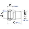 CONEX 302 TA RACCORDO OTTONE MF 3/8 X 10 X GAS Foto 2