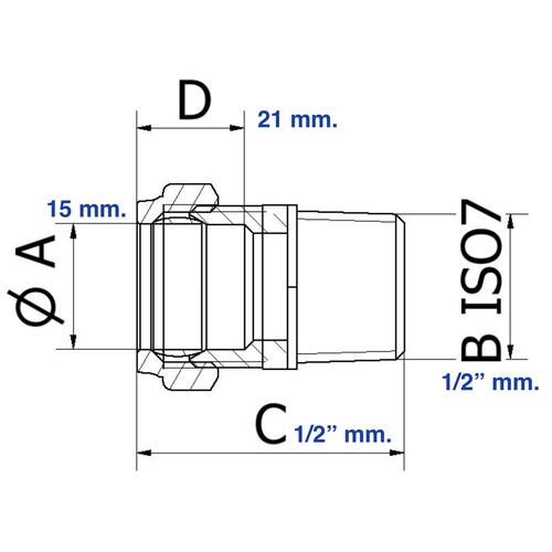 CONEX 302 TA RACCORDO OTTONE MF 3/8 X 10 X GAS Foto 2