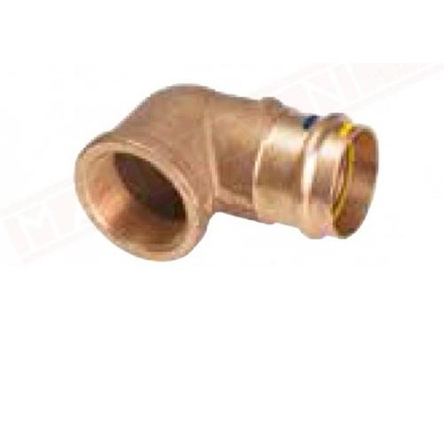 CURVA BRONZO PRESSIONE 90 15 F X 1/2 M ACQUA/GAS Foto 1