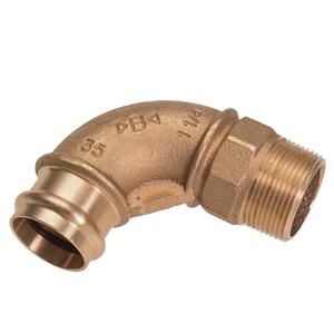 CURVA BRONZO A PRESSARE 90° Ø 35 MM. F X 1 1/4" M P4001 G