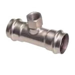 TEE ACCIAIO INOX PRESSARE Ø 54 MM. X 3/4" F X Ø 54 MM. PS4130G