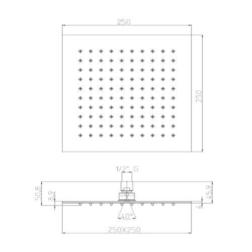 TETIS I00874 SOFFIETTO DOCCIA CM. 25X25 CROMO Foto 6