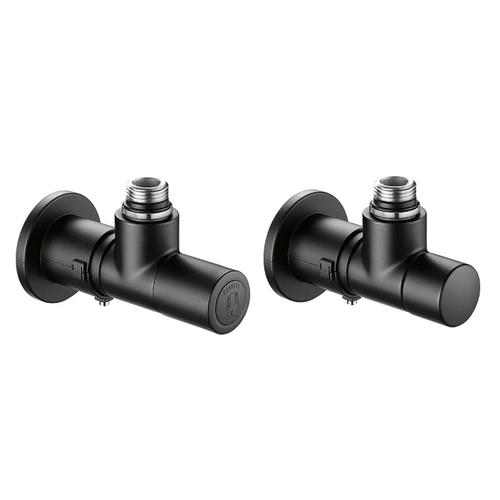 COPPIA VALVOLA E DETENTORE ANGOLO 1/2 TERMOST. NER Foto 1