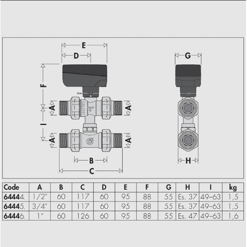 VALVOLA ZONA SFERA 3 VIE C/BY PASS 3/4" 230 V. Foto 3