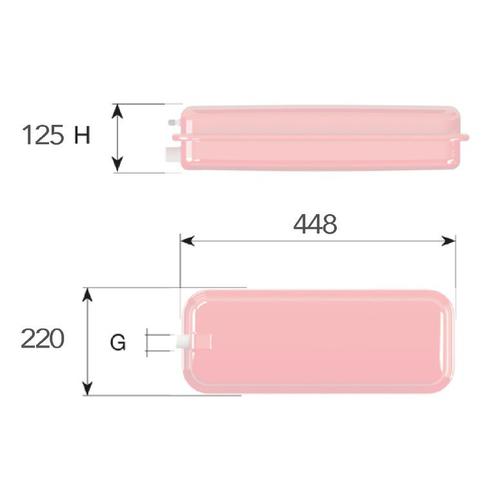 RP220X450 10LT. VASO ESPANSIONE PIATTO RETTANGOLARE Foto 2