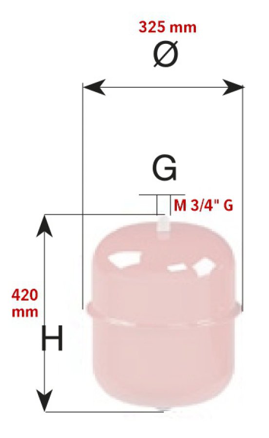 Rp350 ce 24 lt. vaso espansione piatto rettangolare CIMM - 9524