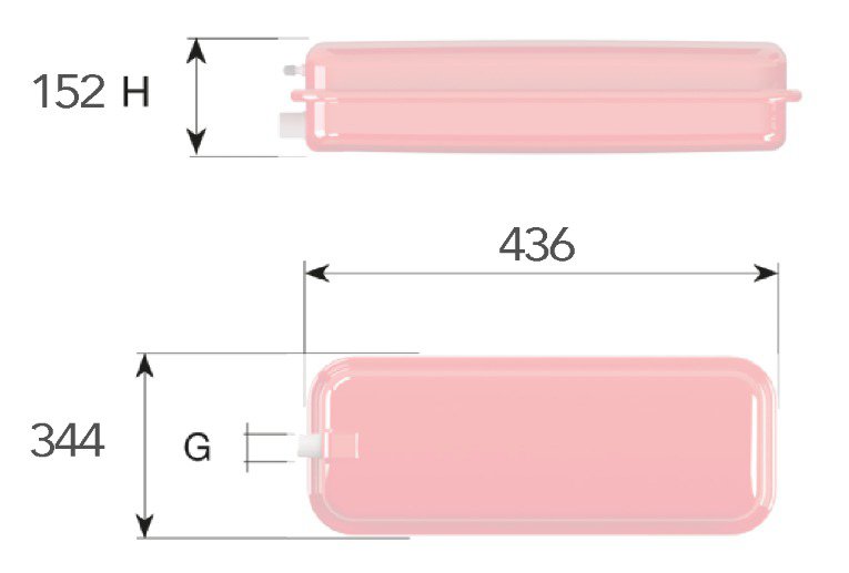 Rp 8 lt. vaso espansione piatto rettangolare CIMM - 9108