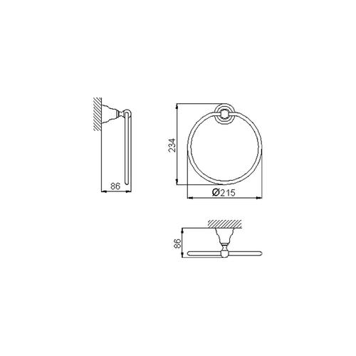 ARCANA AR090220 PORTA SALVIETTE ANELLO MM. 215 CROMO Foto 2