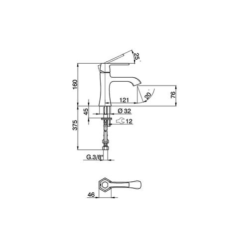 CHERIE CH000544 MISCELATORE LAVABO CROMO Foto 2