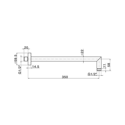 BRACCIO DOCCIA CM35 DS 013380 CROMO Foto 2