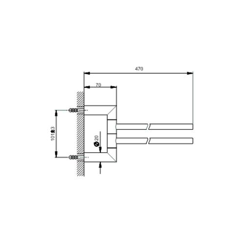 SYSTEM SY 09021 P. SALVIETTE  DOPPIO CM. 40 CROMO Foto 2
