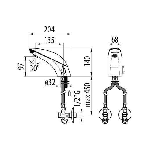 CLASS 20 ABS CROMO MIX LAVABO ELETTRICO 220 V Foto 2