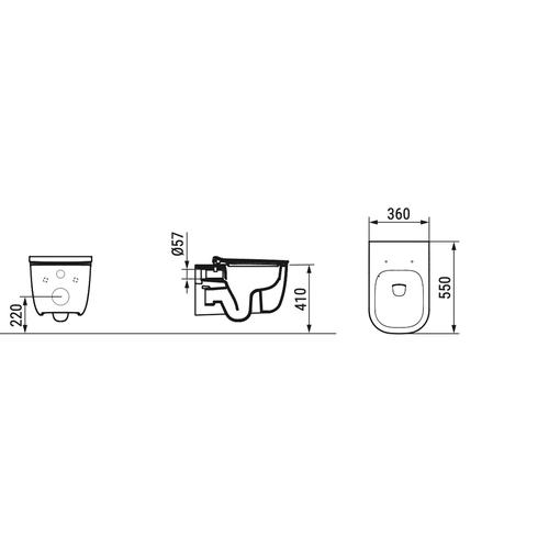 MIRTO D462501 VASO SOSPESO RIMLESS BIANCO LUCIDO Foto 4