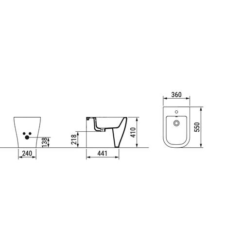 MIRTO D463501 BIDET MONOFORO PAVIMENTO BIANCO LUCIDO Foto 4