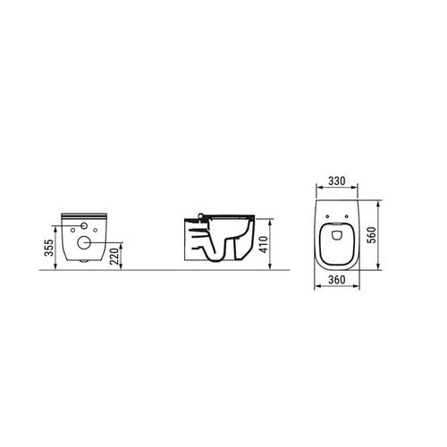 ALBA D502541 VASO SOSPESO RIMLESS BIANCO OPACO Foto 4