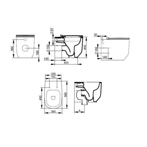 ALBA D503101 VASO PAVIMENTO RIMLESS BIANCO LUCIDO Foto 4