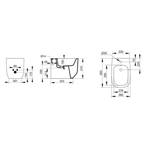 ALBA D503501 BIDET MONOFORO PAVIMENTO BIANCO LUCIDO Foto 4