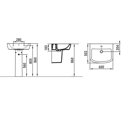 GEMMA2 LAVABO 60 X 50.2 BIANCO (D521201) Foto 4