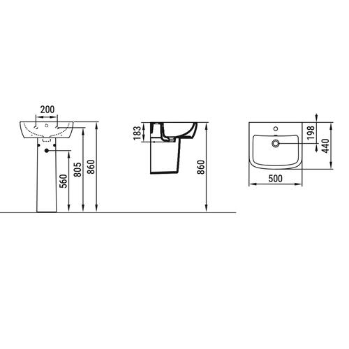 GEMMA2 LAVABO 50 X 44 BIANCO (D521401) Foto 4