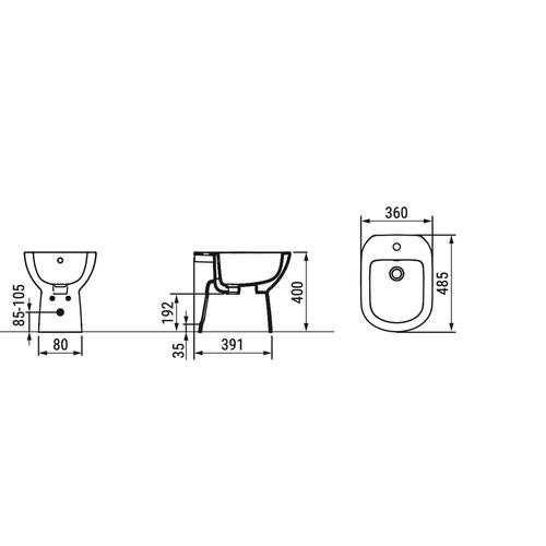 GEMMA2 BIDET PAVIMENTO BIANCO D522401 Foto 3