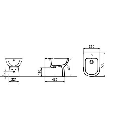 GEMMA2 D5235 BIDET MONOFORO TERRA FILO PARETE BIANCO Foto 4