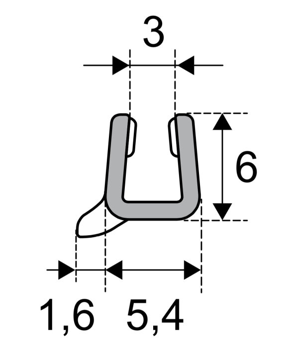 Duka guarnizione box doccia 6 mm. gum c192 per box doccia