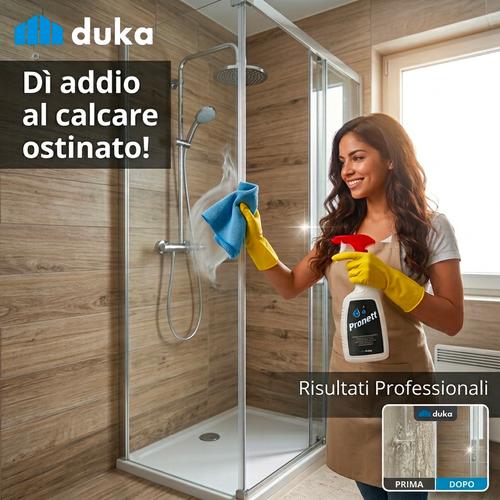 DUKA PRONETT DETERGENTE ANTICALCARE SPRAY PER CABINE DOCCIA, RUBINETTERIA E PIASTRELLE Foto 3