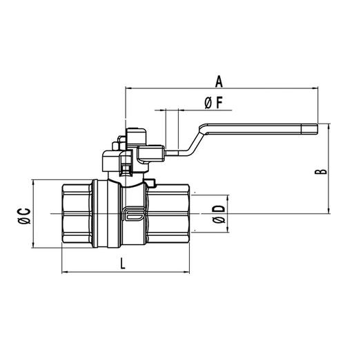 GALAXY LOCK 0511 VALVOLA SFERA FF LEVA 1 1/2 Foto 2