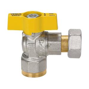 VENUS 1076 RUBINETTO SQUADRA  GAS FF 1/2X1/2 CON GIRELLO