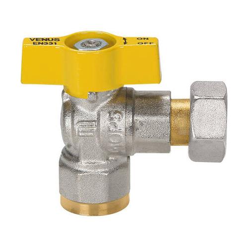 VENUS 1076 RUBINETTO SQUADRA GAS FF 1/2X1/2 CON GIRELLO Foto 1