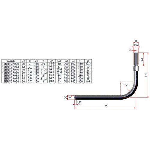 ERTCF GIUNTO TRANSIZIONE CURVO 32 X 1 GAS Foto 2